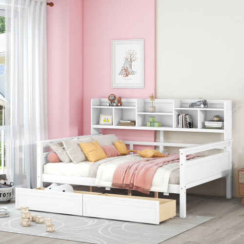 Solid wood daybed - wood, storage